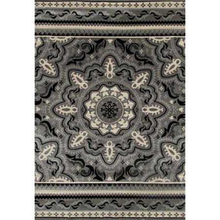 ART CARPET 5 X 8 Ft. Milan Collection Fanciful Woven Area Rug, Gray 24330